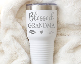 Blessed Grandma Tumbler, Personalized Gift for Grandmother