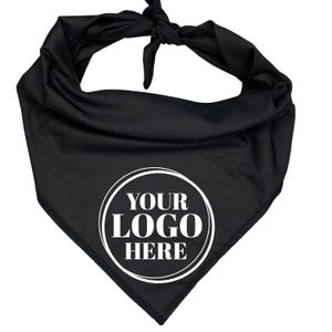 May include: Black bandana with a white circle that says "YOUR LOGO HERE" in the center.
