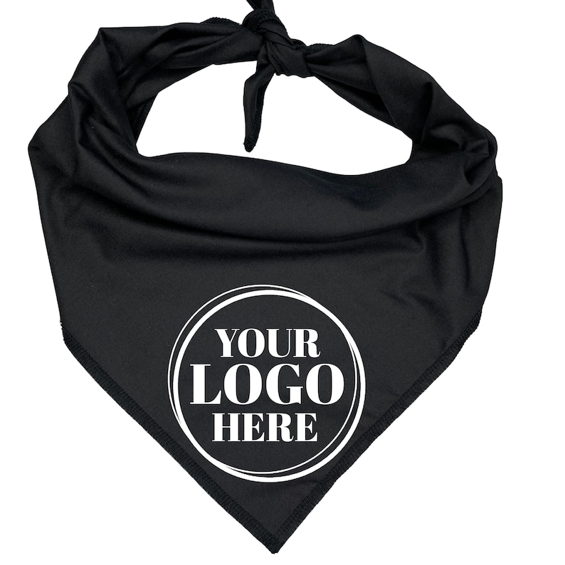 May include: Black bandana with a white circle that says "YOUR LOGO HERE" in the center.