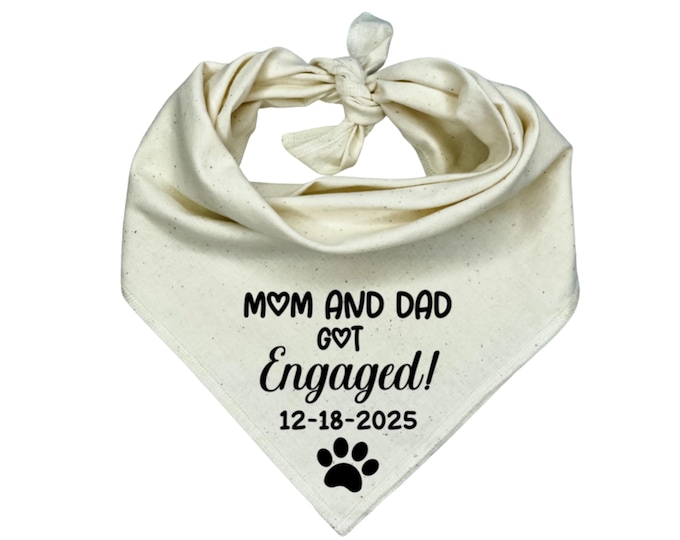 Custom Engagement Dog Bandana: Mom & Dad Got Engaged! Photo Prop
