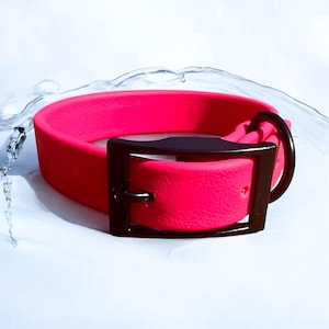 Pink Waterproof BioThane® Dog Collar 1 &quot; – Durable, Easy Clean, Odor-Resistant Outdoor Pet Collar