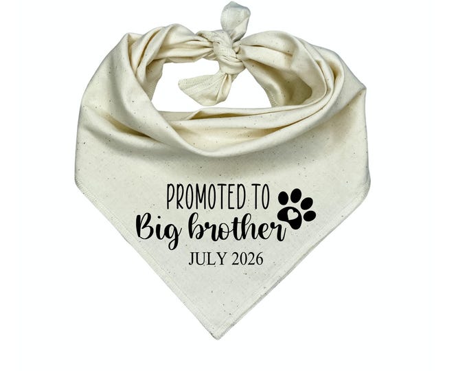 Promoted  to  Big Brother with custom date Dog Bandana, Pregnancy Announcement