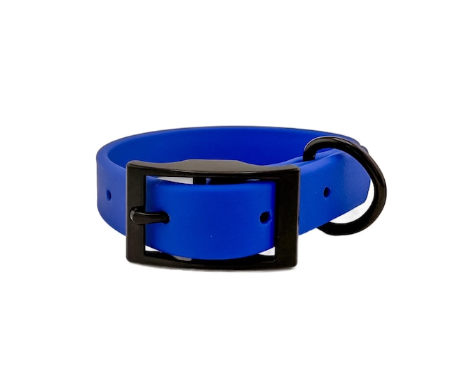 Blue Waterproof BioThane® Dog Collar 3/4" – Durable, Easy-Clean, Odor-Resistant Pet Gear for Active Dogs