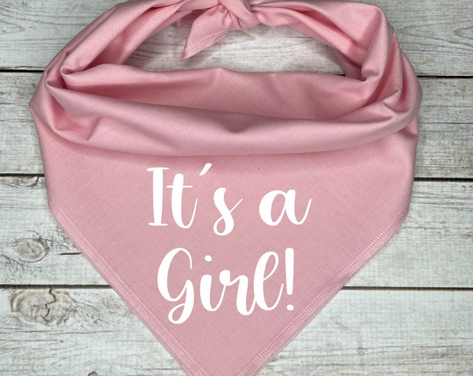 It's a Girl Dog Bandana, Pregnancy Announcement, Gender Reveal