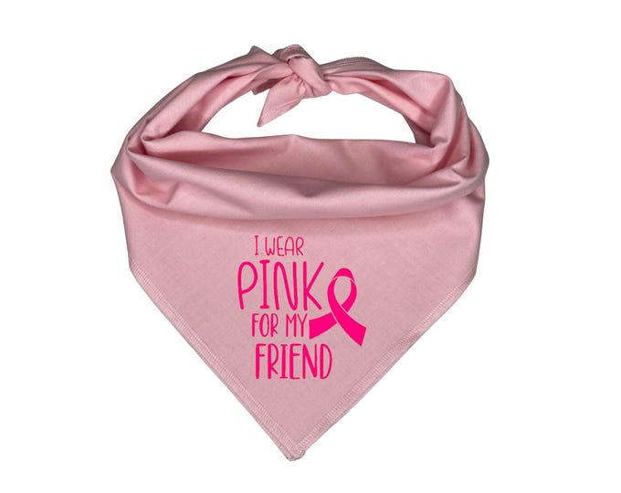 Breast Cancer Awareness Dog Bandana, Cancer Support Pet Accessory