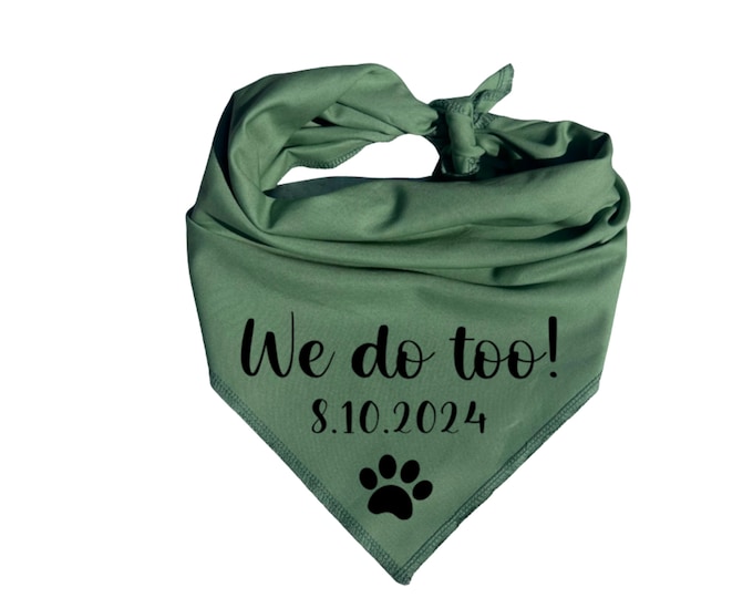 We Do Too Dog Wedding Bandana, Reversible