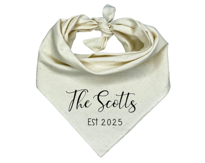 Custom Wedding Dog Bandana, Engagement Gifts For Dog Lovers