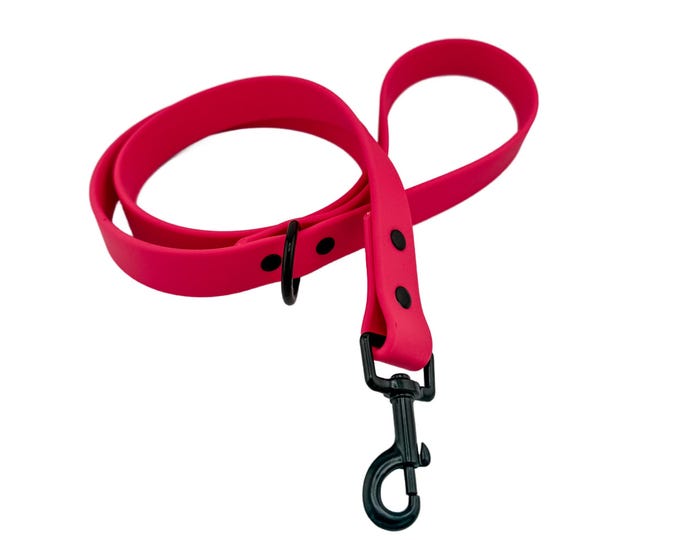 Bright Pink BioThane® Waterproof Dog Leash 3/4" – Durable, Odor-Resistant, and Easy to Clean