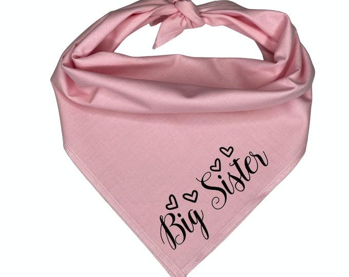 Big Sister Dog Bandana, Pregnancy Announcement, Baby Shower Gift for Dog Lover