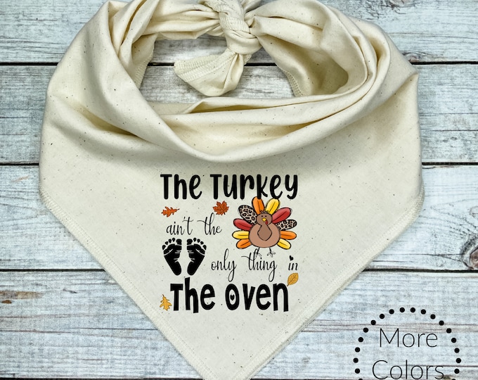 Baby Announcement Dog Bandana, Fall Baby Arrival