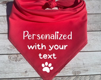 Personalized  Dog Bandana, Custom Neckerchief, Dog Name on Scarf