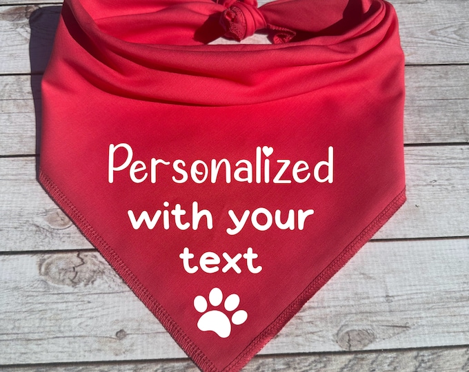 Personalized  Dog Bandana, Custom Neckerchief, Dog Name on Scarf