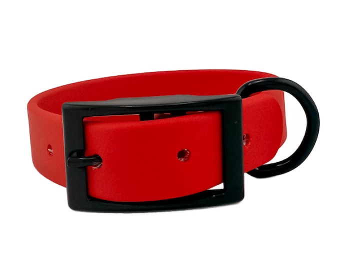 Red Waterproof BioThane® Dog Collar 1" – Durable, Easy-Clean, Odor-Resistant Pet Gear for Active Dogs
