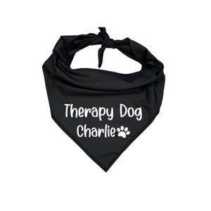 Therapy Dog  with Personalized Name Dog Bandana
