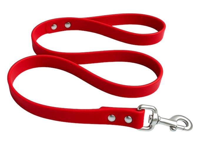 Red BioThane® Waterproof Dog Leash 1"