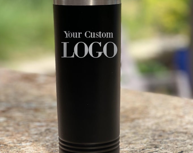Skinny Tumbler with Custom Logo - Engraved Insulated Cup - Branded Business Gifts - Personalized Drinkware for Events & Swag