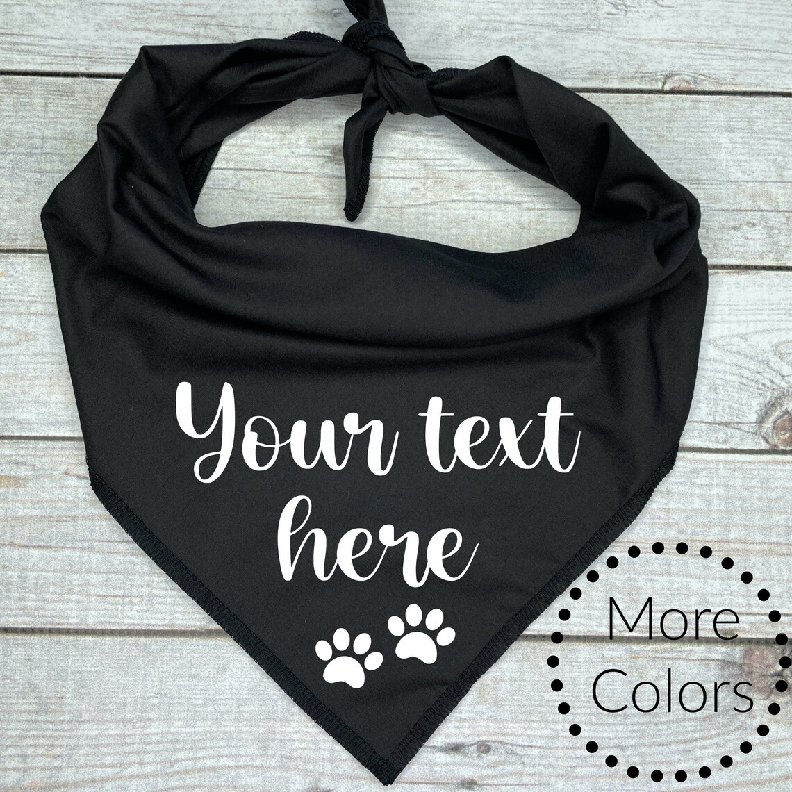 Personalized Dog Bandana Tie On Bandana with your text Etsy