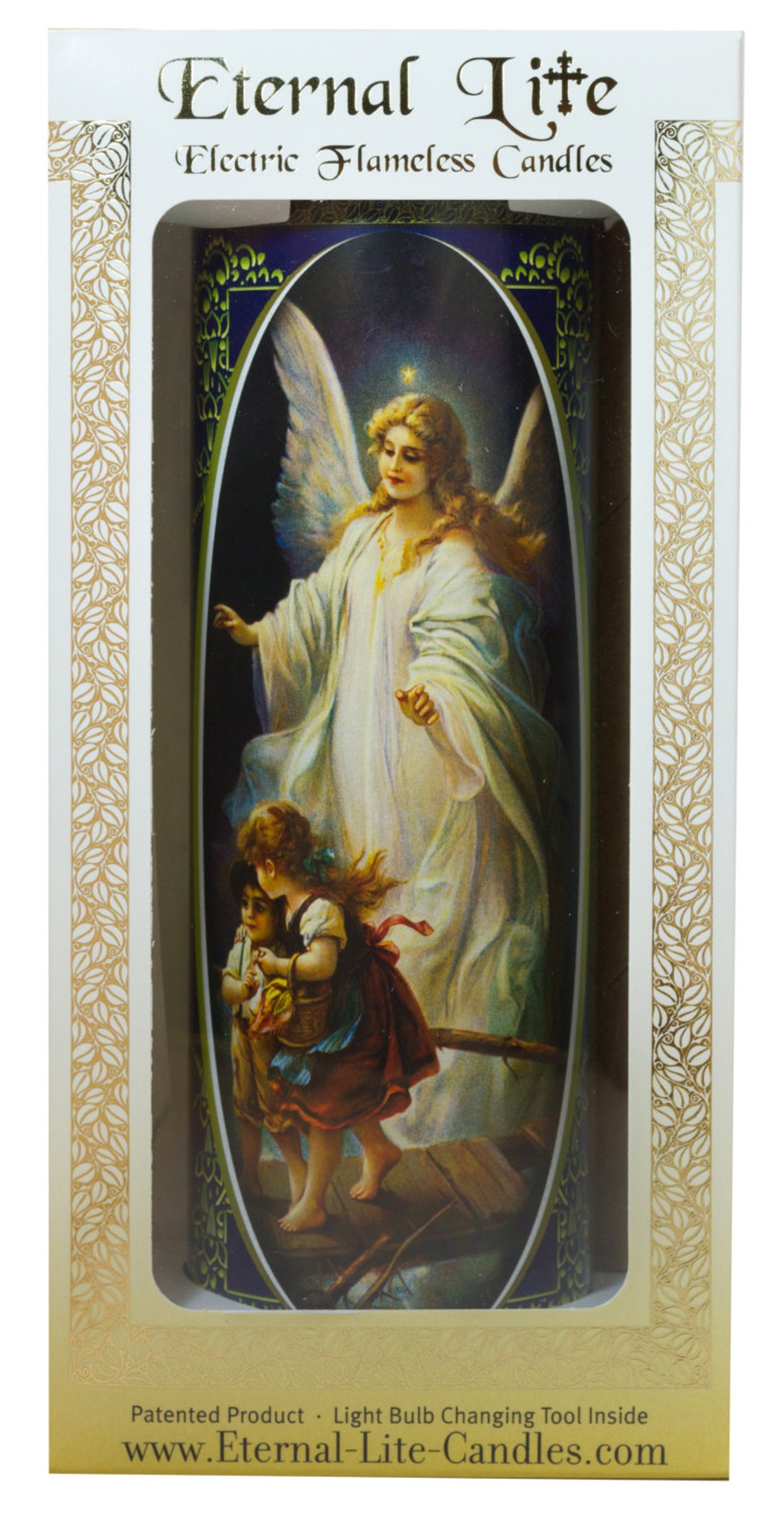 Guardian Angel Flameless Prayer Candle Etsy