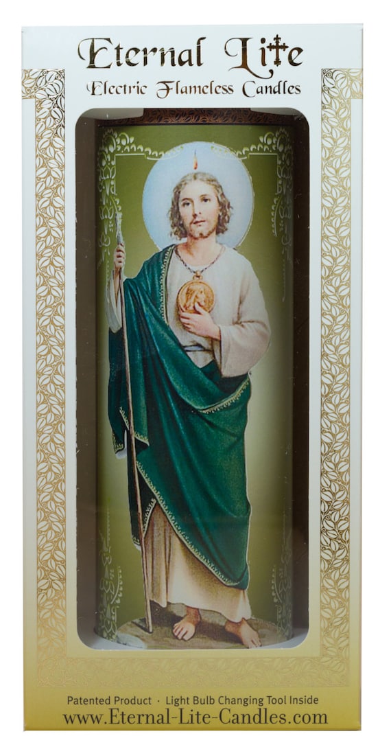 St. Jude Flameless Candle Etsy