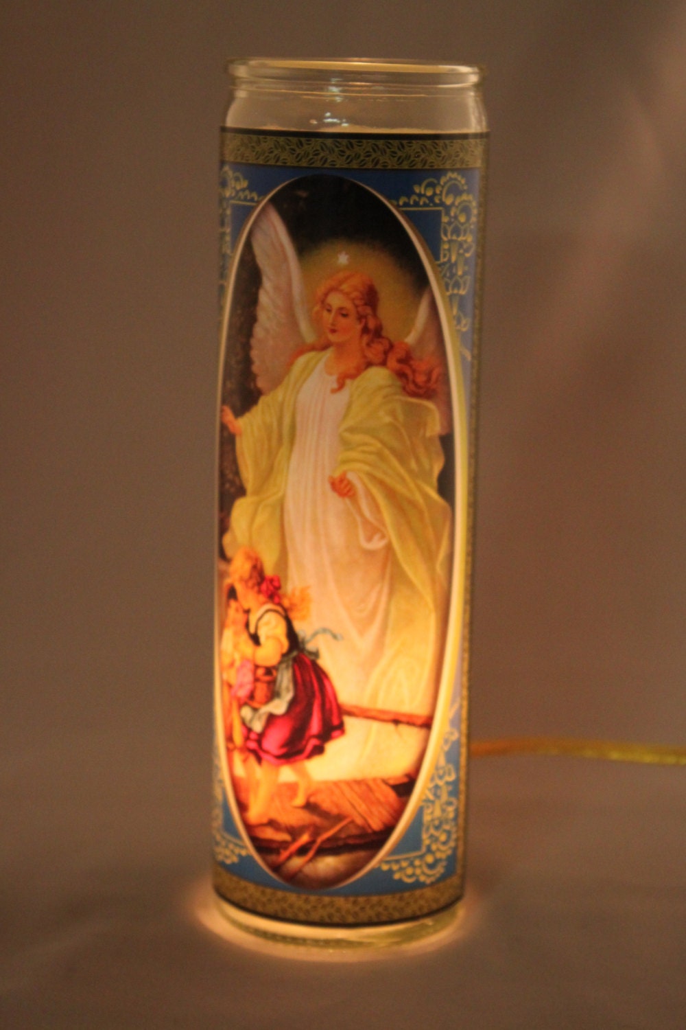 Guardian Angel Flameless Prayer Candle Etsy