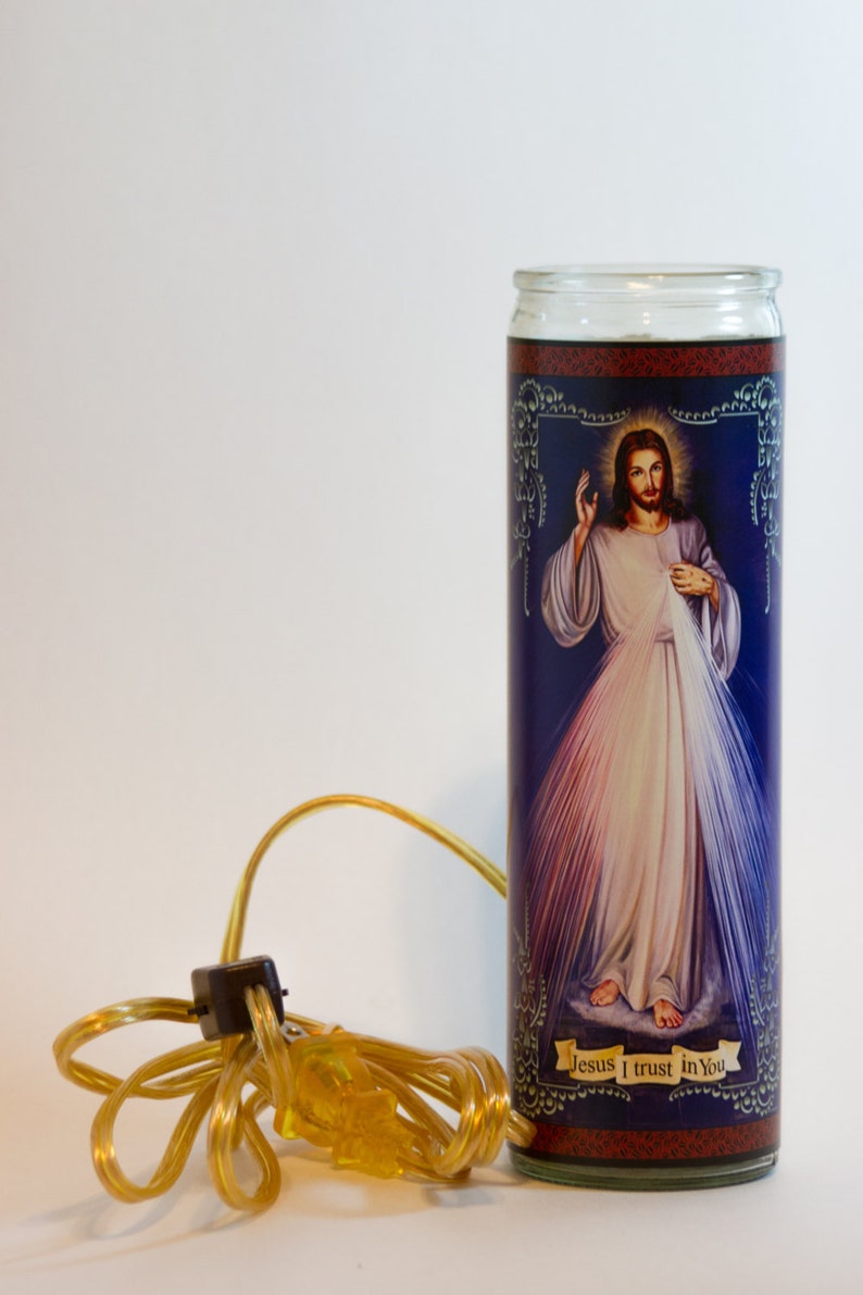 Divine Mercy Flameless Prayer Candle Etsy
