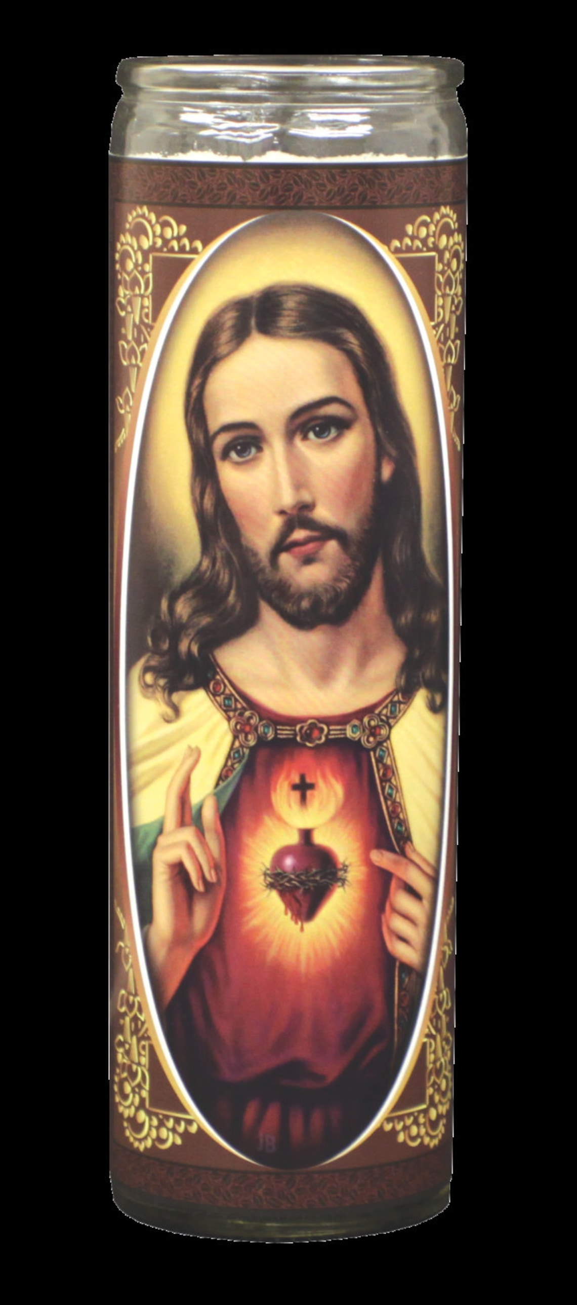 Sacred Heart of Jesus Flameless Prayer Candle Etsy