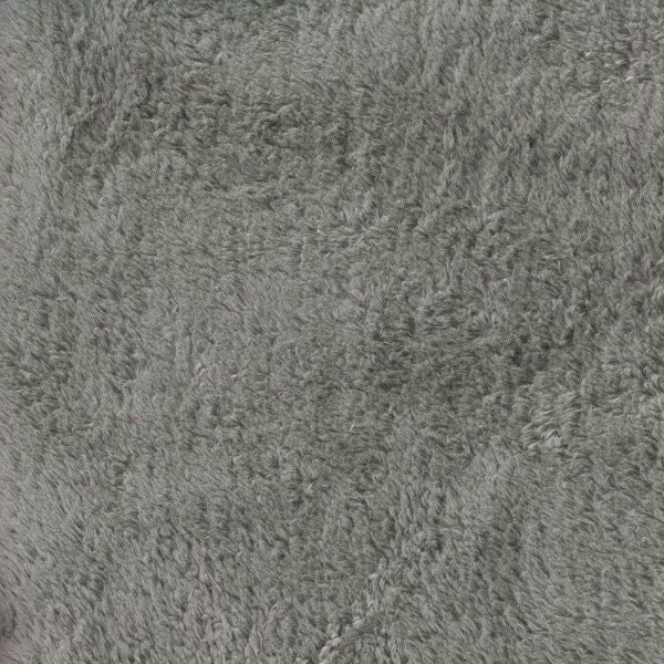 Tissu peluche en coton bio (GOTS) couleur gris clair - 10 cm