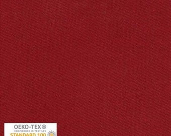 Plain red cotton piqué knit fabric - 25 cm