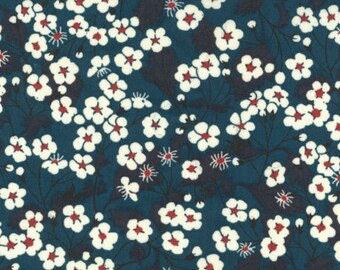 tissu LIBERTY Mitsi Bleu canard -   - 25 cm