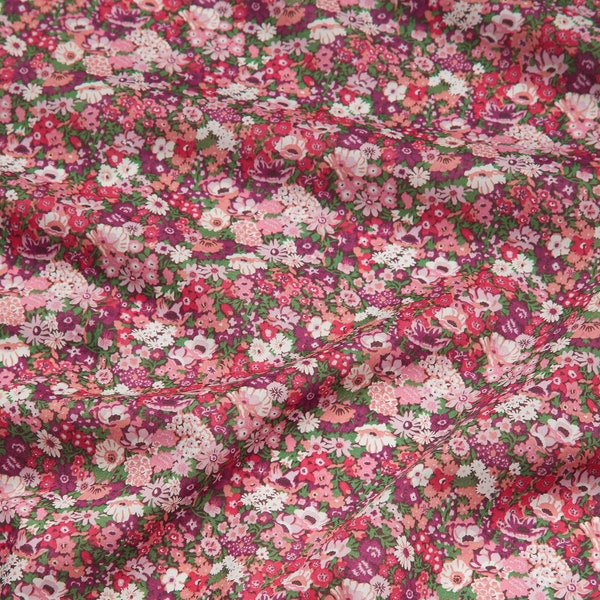 tissu LIBERTY Thorpe Hill Rose Framboise  - 25 cm