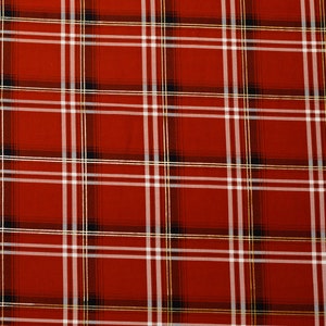 Poplin fabric of viscose rust with white and gold plaid 50 cm image 8