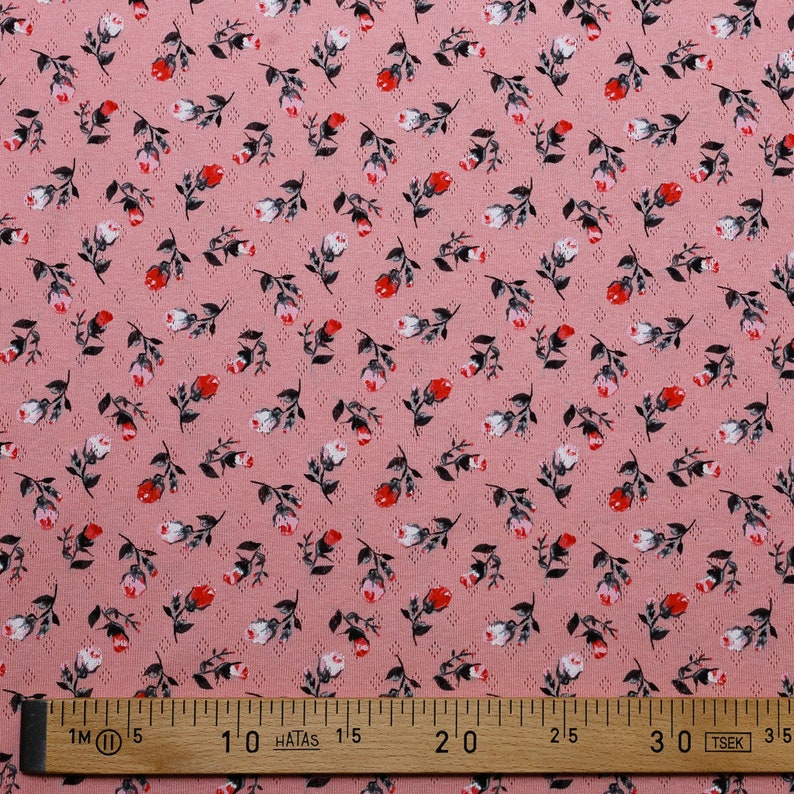 Pink printed open jersey pink 50 cm image 7