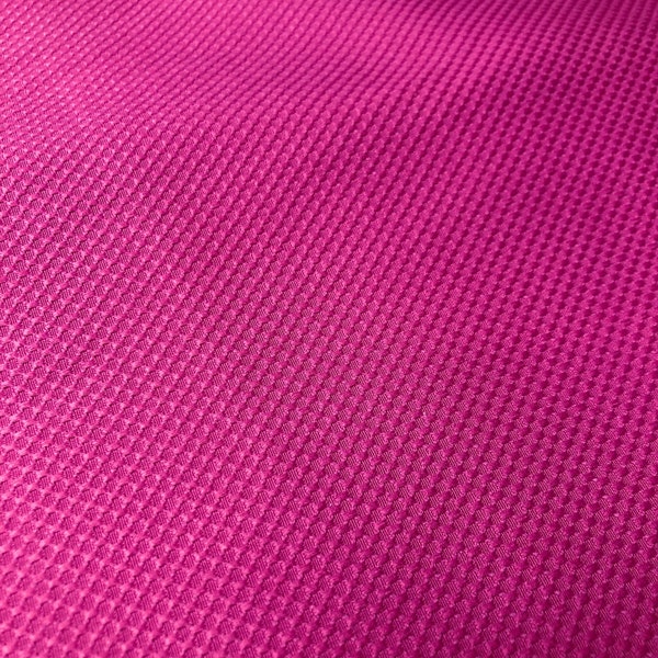 Tissu Piqué en Coton Melangé Uni Rose Framboise - 25 cm