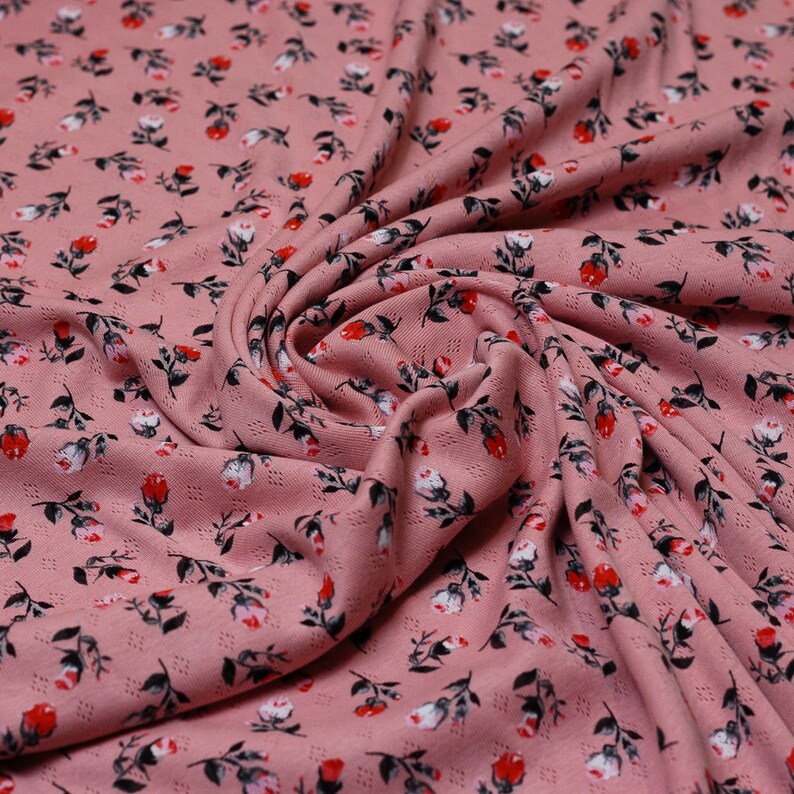 Pink printed open jersey pink 50 cm image 3