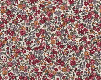 Tissu Frou Frou Fleuri Mandarine  - 25 cm