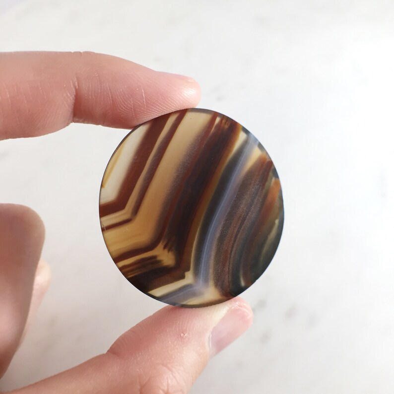 Brazilian Agate Cabochon 38mm Round 72.90 CTS