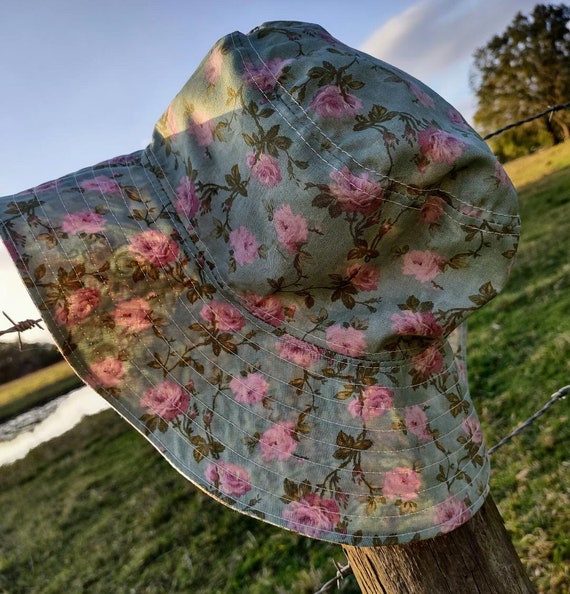 Floral Wide Brim Bucket Hat / Sun Hat 