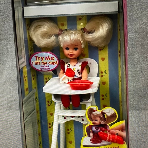 Vintage Mattel Eatin' Fun Kelly Baby Sister Of Barbie Play Set Sealed In Box - 1997