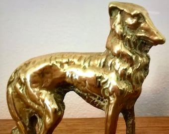 Vintage Brass Setter Dog Figure