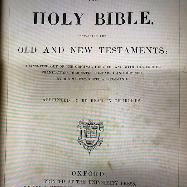 Antique Large Leather bound Bible - 1880 - Oxford University Press