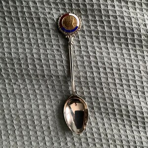 Vintage King George VI Coronation Commemoration Spoon - presented by Huddersfield County Council - 1937