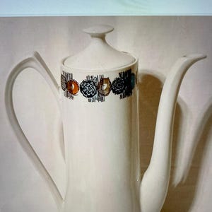 Vintage Burleigh Ware Coffee Pot in mid century modern style &#39;Random&#39; pattern - 1950s