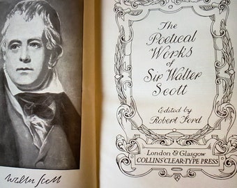 Vintage Scott's Poetical Works: Collins Clear-Type Press 1930 Leather Bound