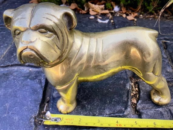 Vintage Solid Brass Large British Bulldog - Great Condition