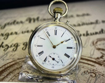 Rare Antique Solid Silver Pocket Watch Pocket Watch - Robert GENEVE