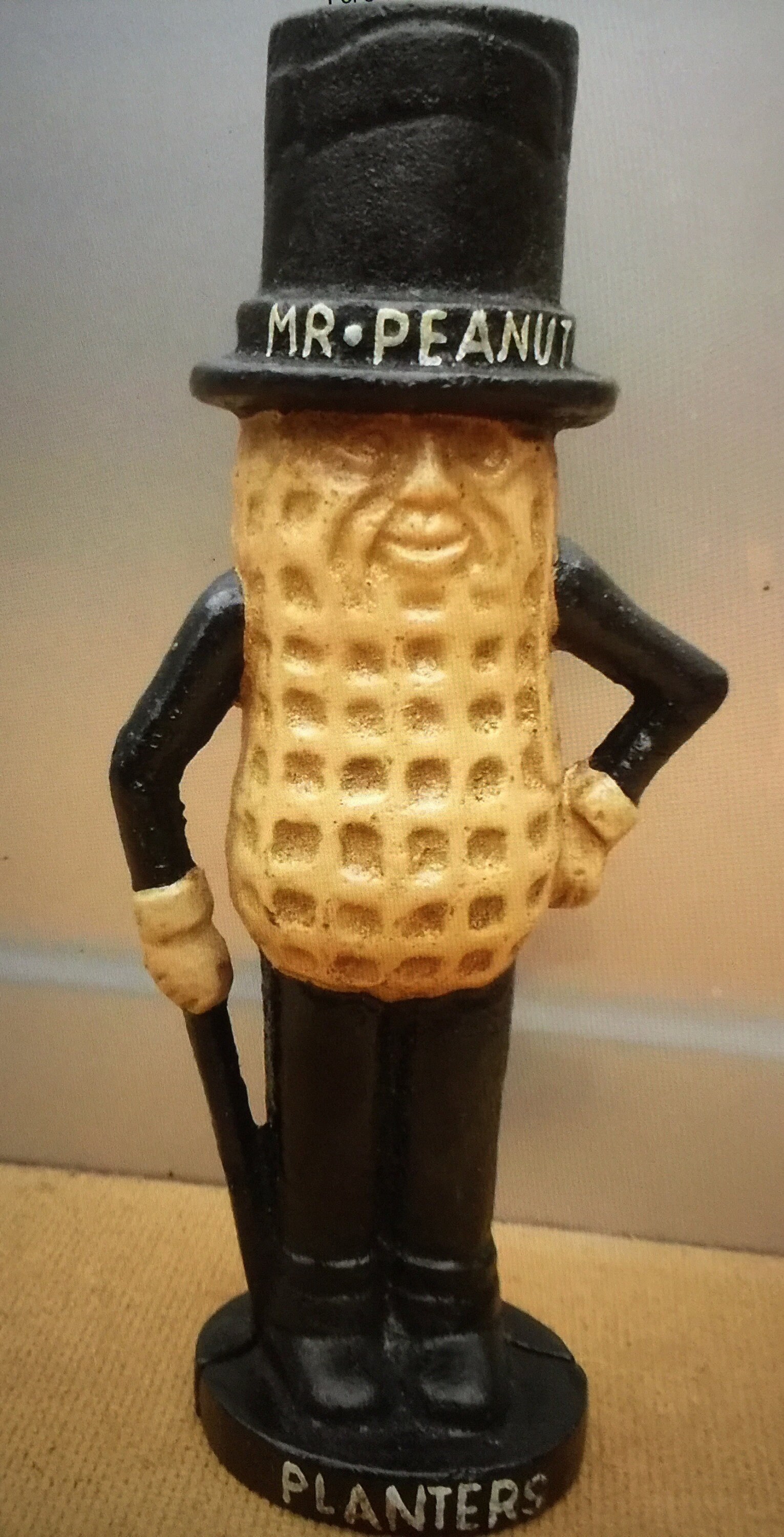 Vintage Cast Iron Planters Peanut Advertising Mr Peanut Money Box