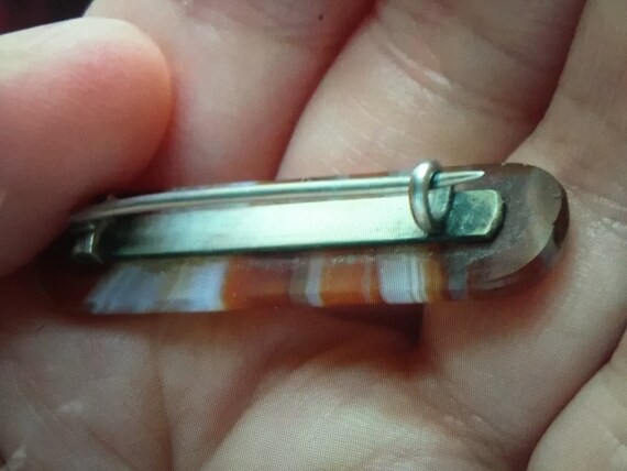 Antique Victorian Scottish Banded Agate Brooch - image 3