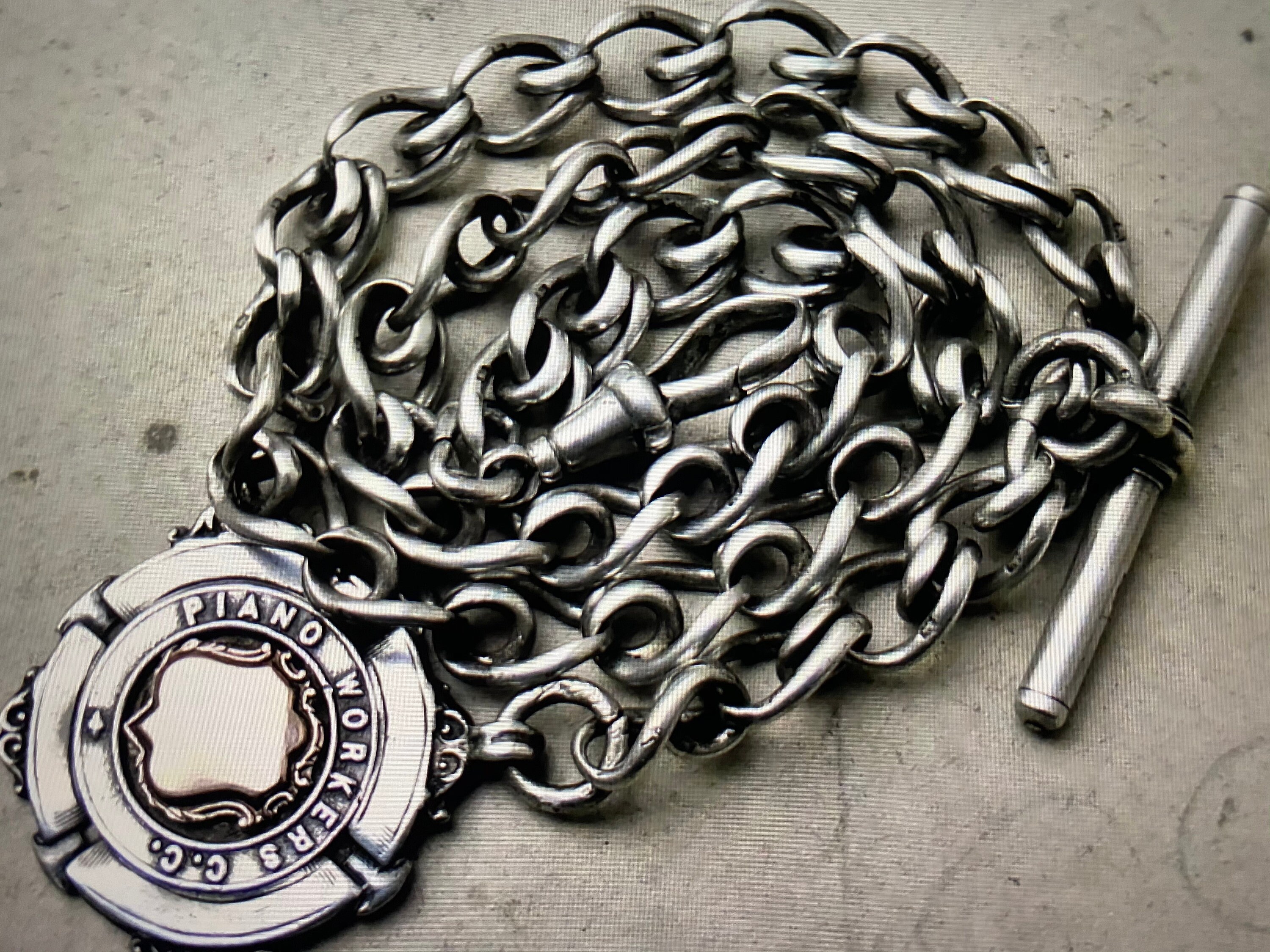 silver fob watch chain
