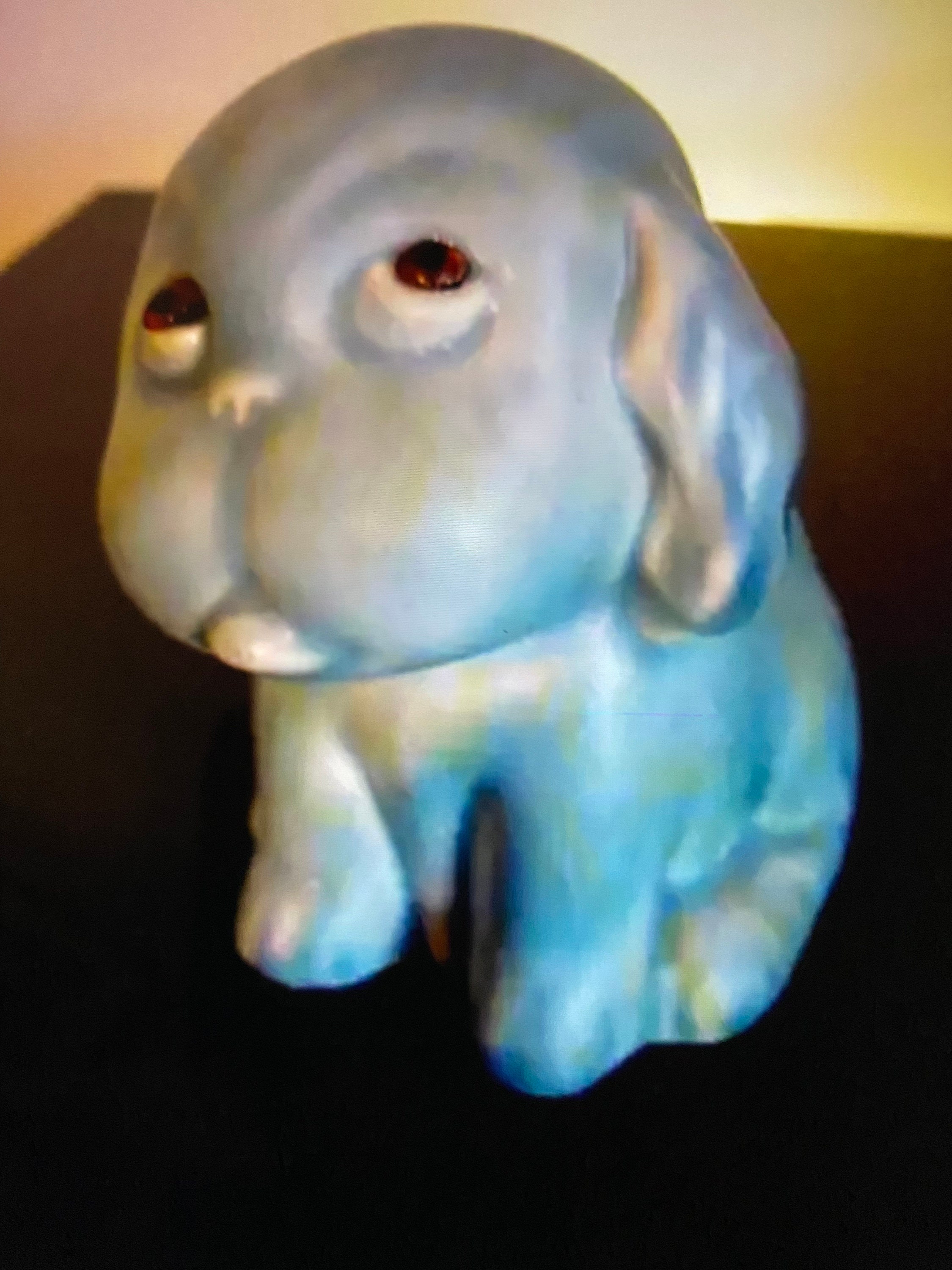 Vintage Crown Devon Bonzo Blue Dog with glass eyes 1930s