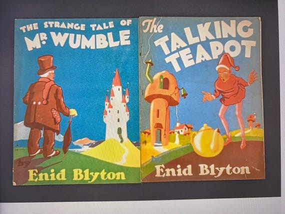Rare Vintage softback story books by Enid Blyton - 'The strange tale of Mr Wumble' and 'The talking teapot and other tales' - 1940s